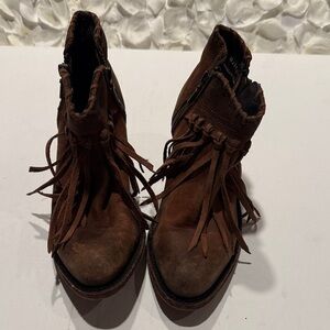 LIBERTY Black Rustic Brown Ankle Booties